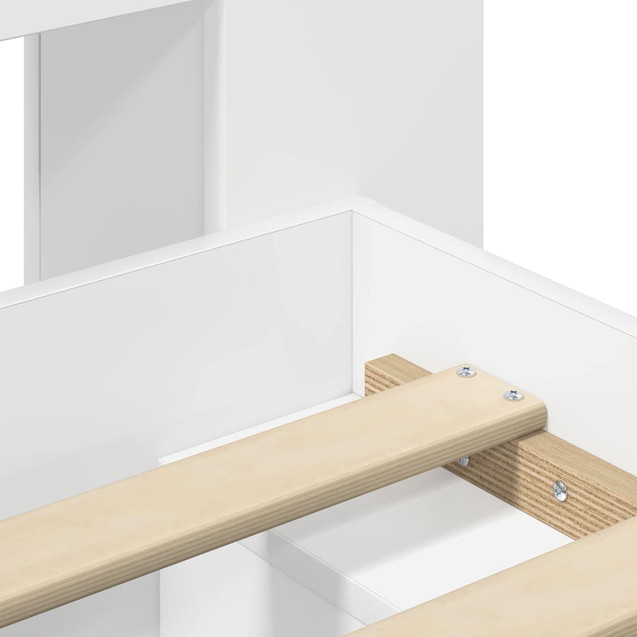 Bedframe met opslag met hoofdeinde Wit 90 x 190 cm Bewerkt hout