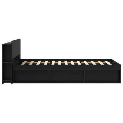 Bedframe met opslag Zwart 100 x 200 cm Bewerkt hout