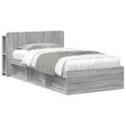 Bed Frame with Storage Grey Sonoma 100 x 200 cm Engineered Wood