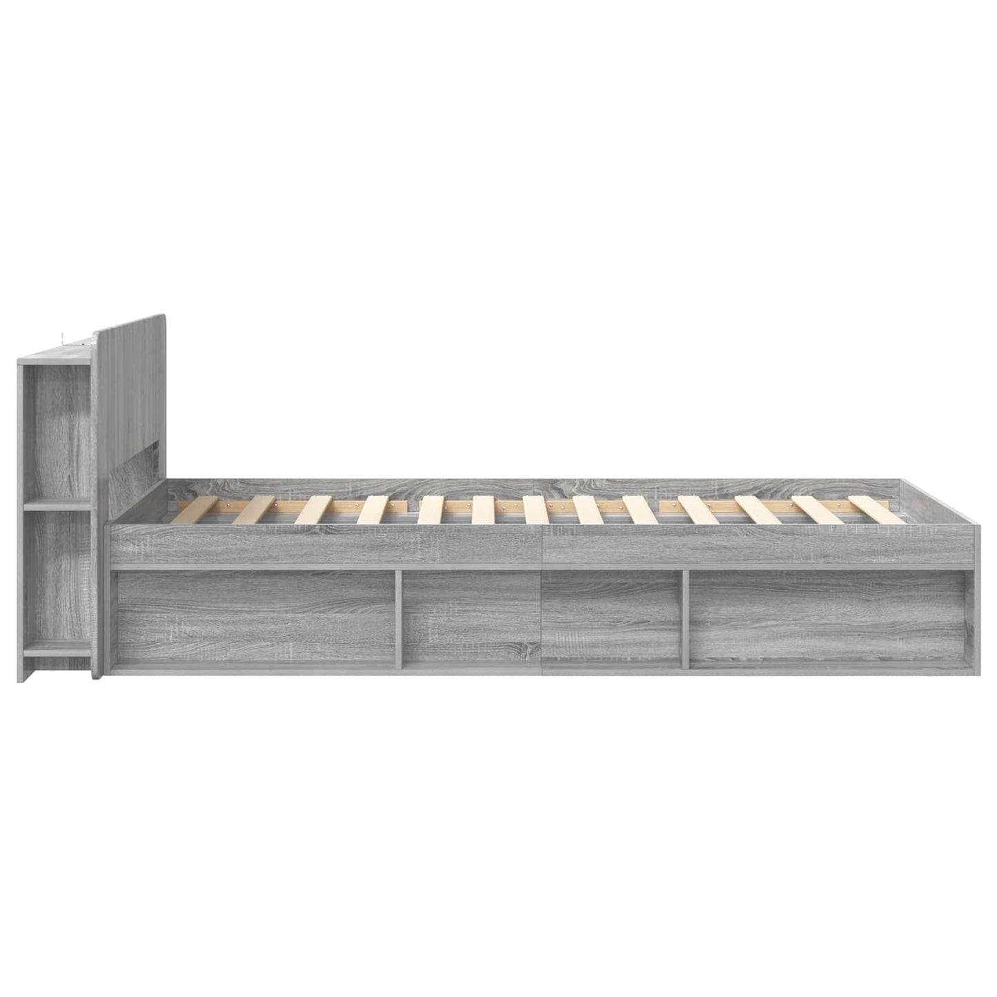 Bedframe met opslag Grijs Sonoma 100 x 200 cm Bewerkt hout