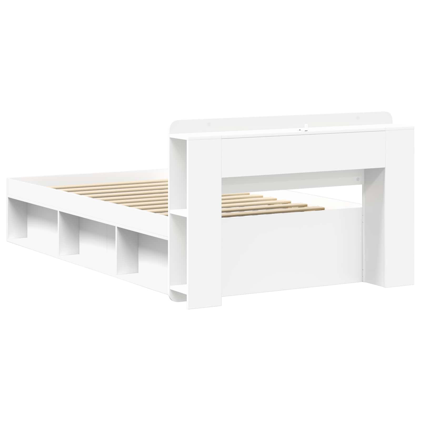 Bedframe met opslag Wit 100 x 200 cm Bewerkt hout