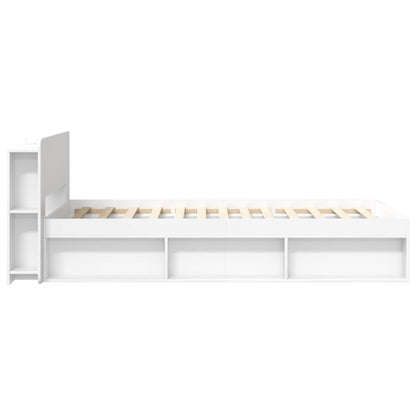 Bedframe met opslag Wit 100 x 200 cm Bewerkt hout