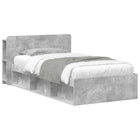 Bed Frame with Storage Concrete Gray 90 x 200 cm Engineered Wood
