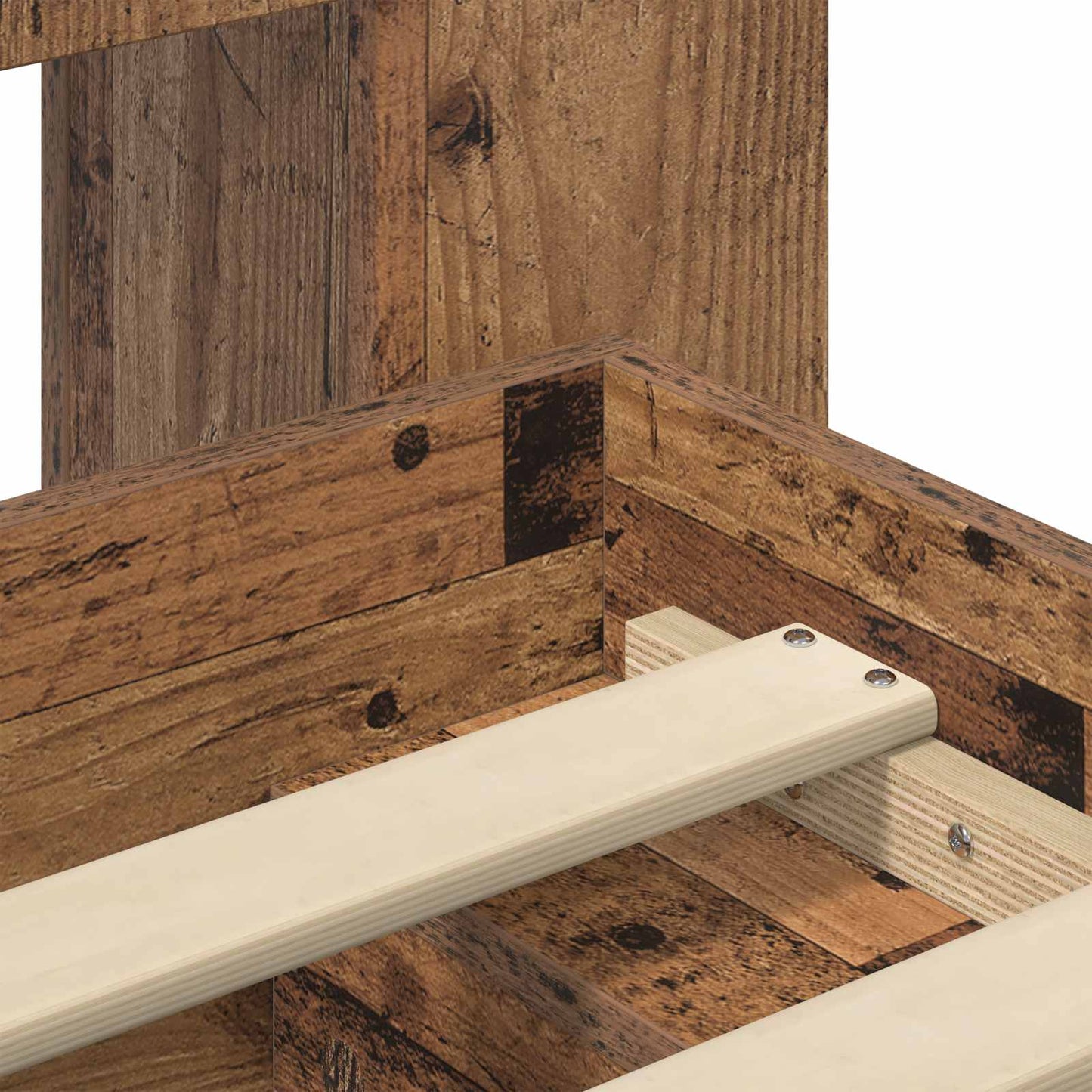 Bedframe met opslag Oud hout 120 x 190 cm Bewerkt hout