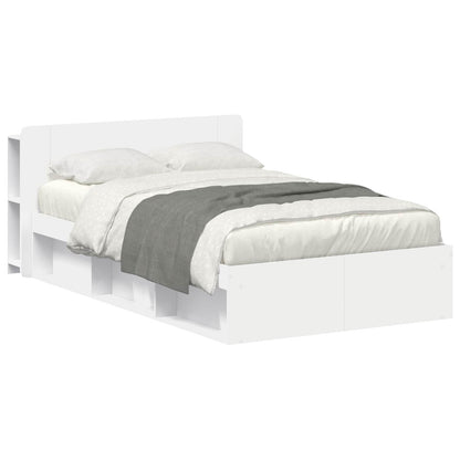 Bedframe met opslag Wit 120 x 190 cm Bewerkt hout