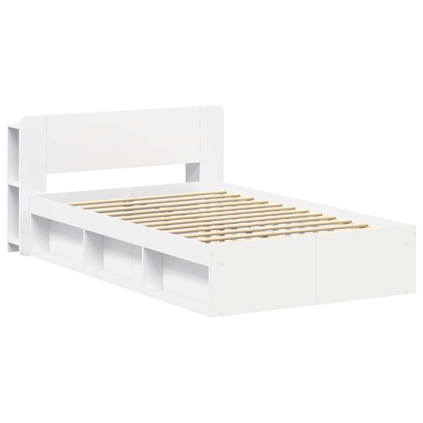 Bedframe met opslag Wit 120 x 190 cm Bewerkt hout