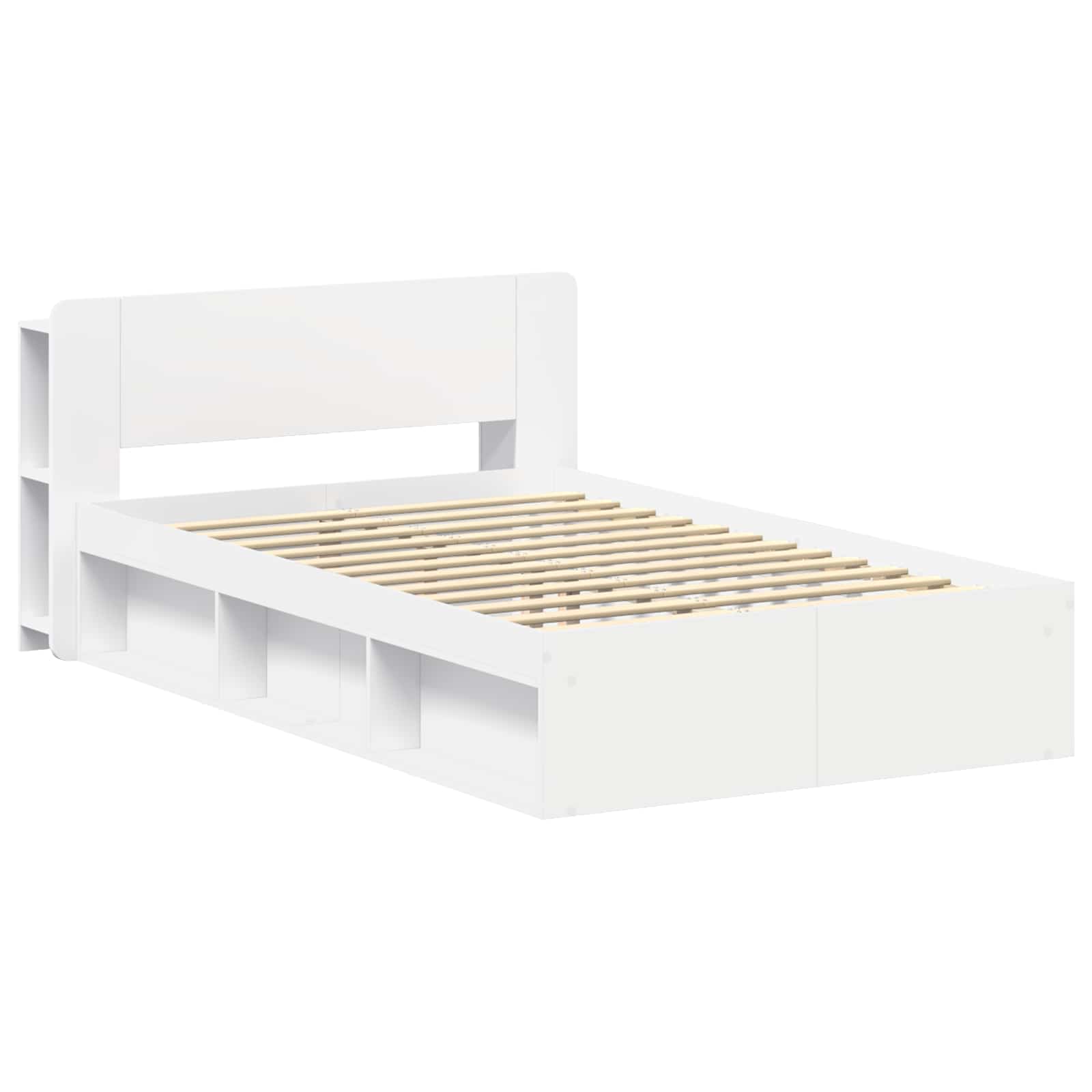 Bedframe met opslag Wit 120 x 190 cm Bewerkt hout