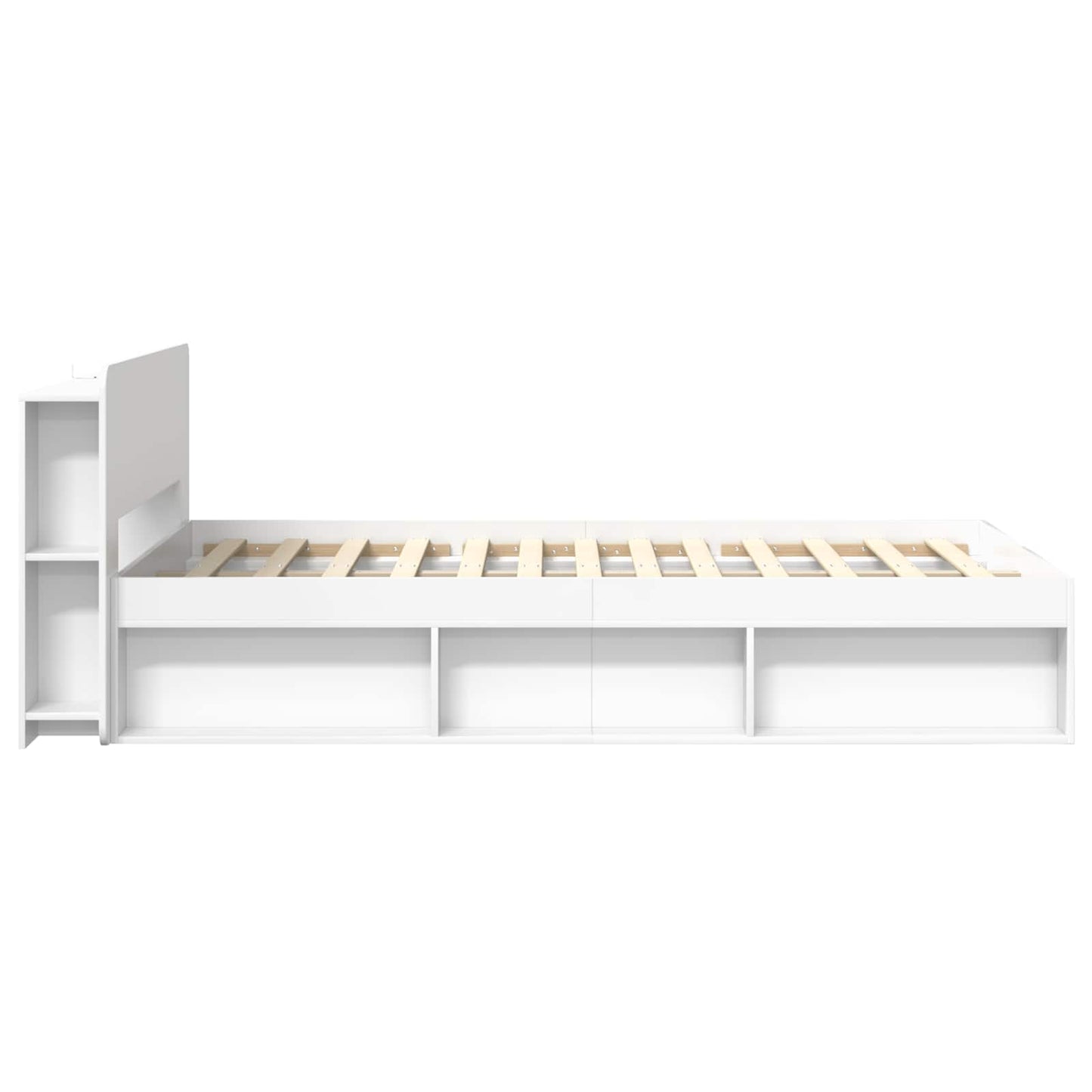 Bedframe met opslag Wit 120 x 190 cm Bewerkt hout