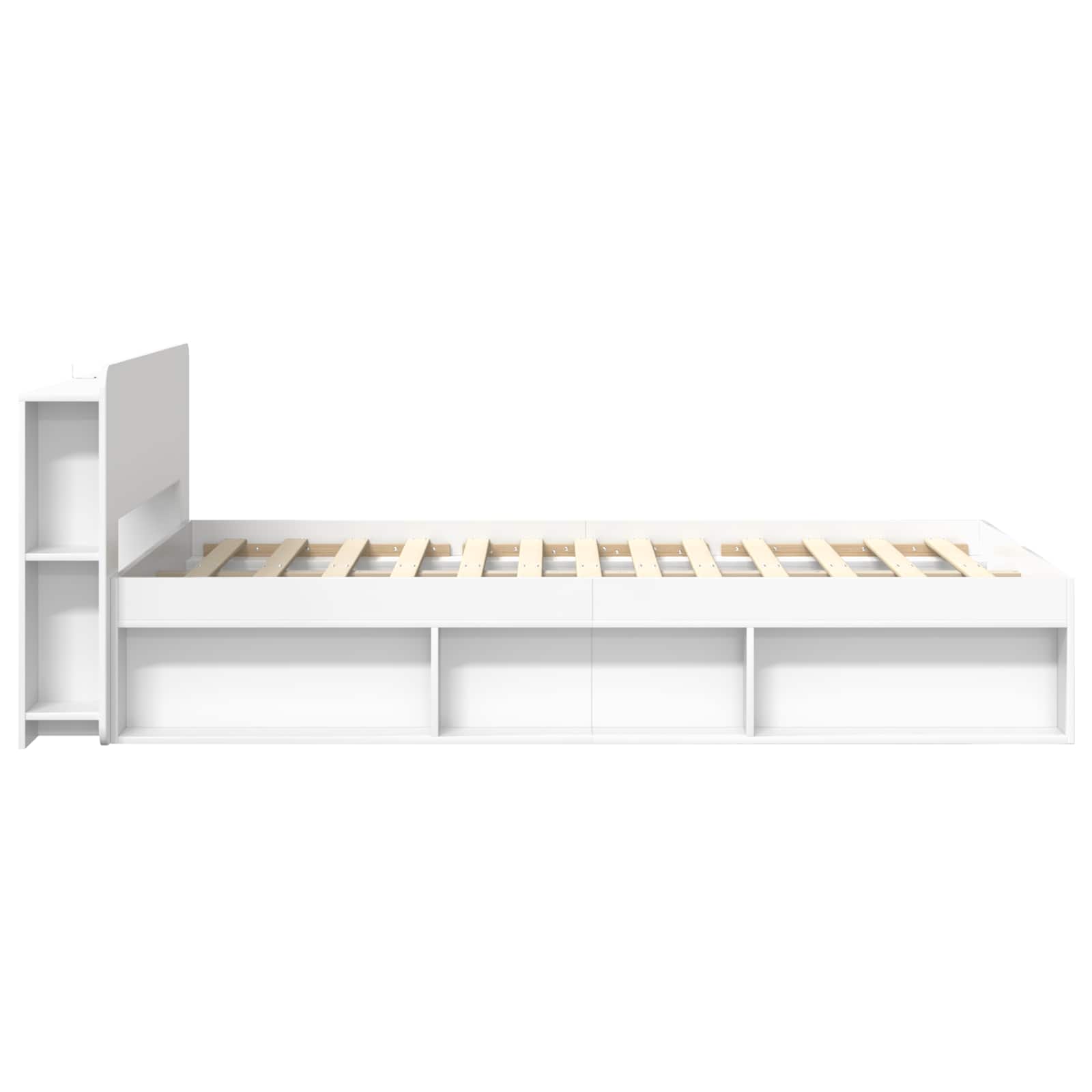Bedframe met opslag Wit 120 x 190 cm Bewerkt hout