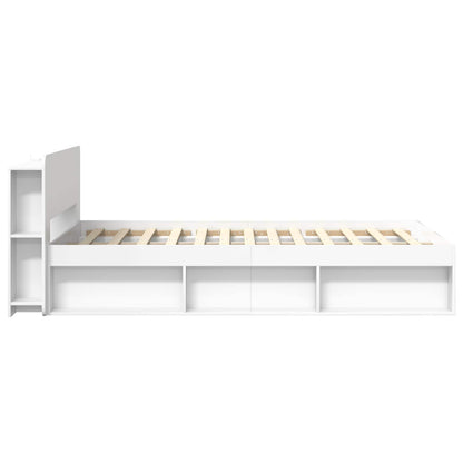 Bedframe met opslag Wit 120 x 190 cm Bewerkt hout