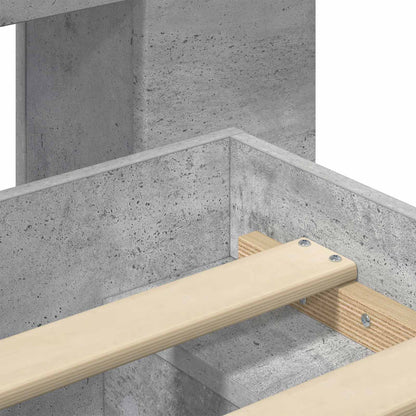 Bedframe met opslag Betongrijs 140 x 190 cm Bewerkt hout