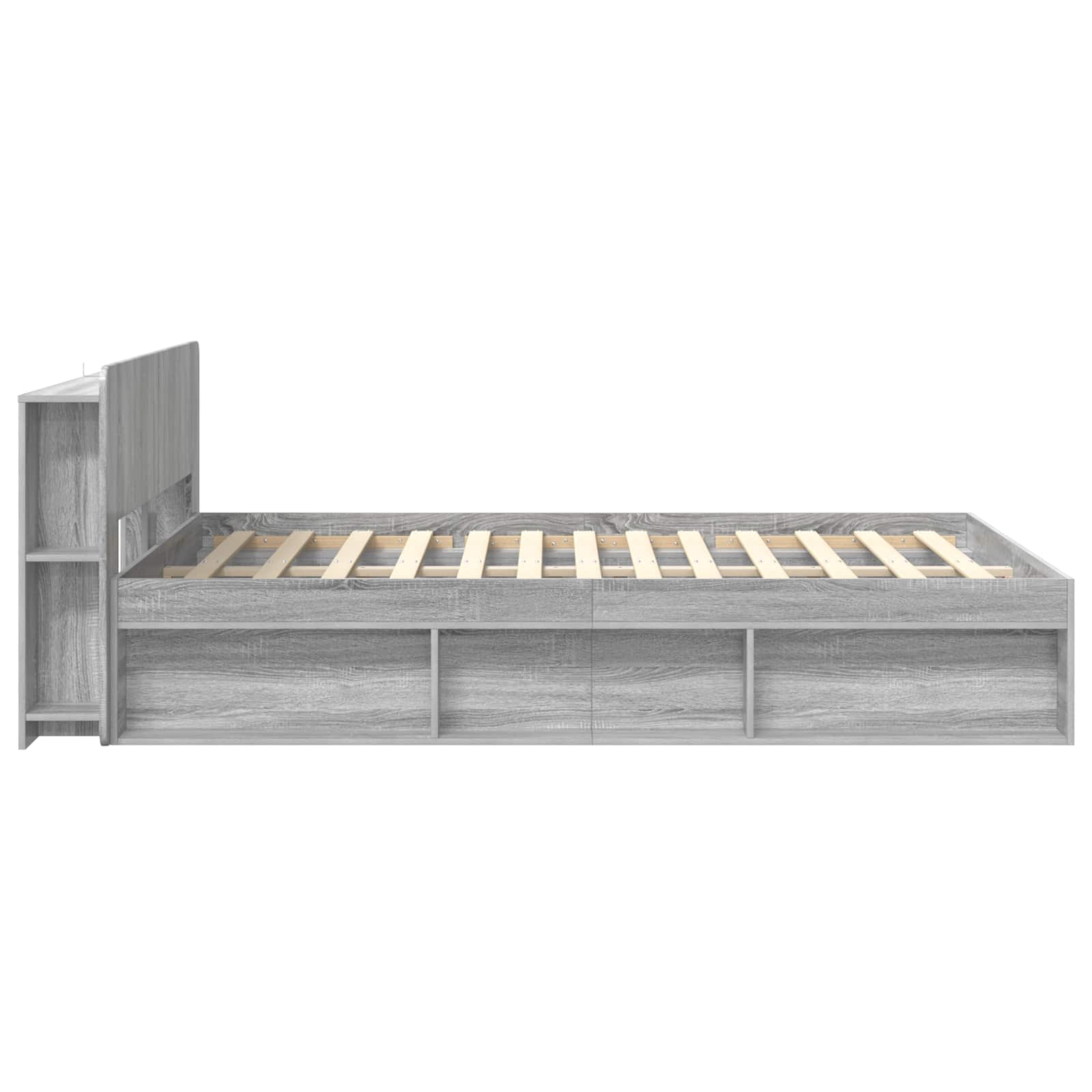 Bedframe met opslag Grijs Sonoma 140 x 190 cm Bewerkt hout