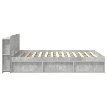 Bedframe met opslag Betongrijs 140 x 200 cm Bewerkt hout