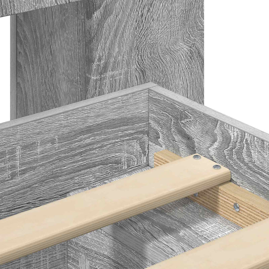 Bedframe met opslag Grijs Sonoma 160 x 200 cm Bewerkt hout