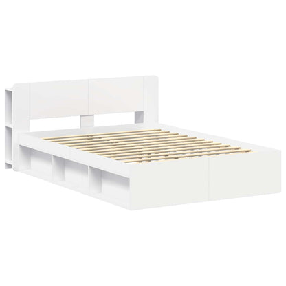 Bedframe met opslag Wit 160 x 200 cm Bewerkt hout