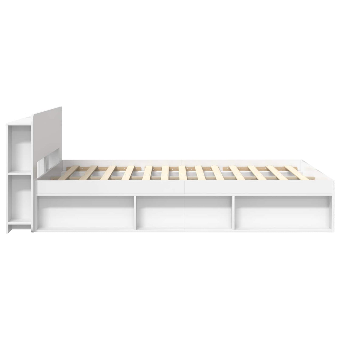 Bedframe met opslag Wit 160 x 200 cm Bewerkt hout