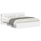 Storage Bed Frame White 180 x 200 cm Engineered Wood