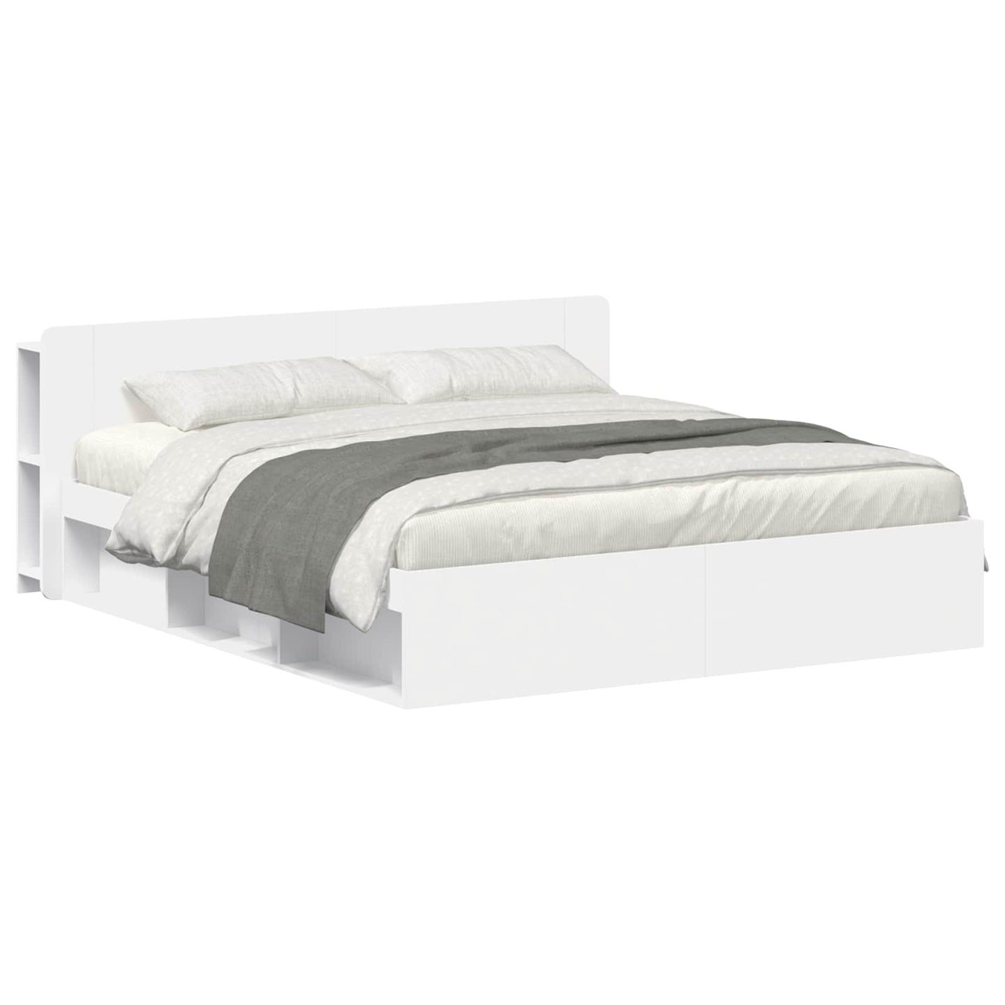 Bedframe met opslag Wit 180 x 200 cm Bewerkt hout