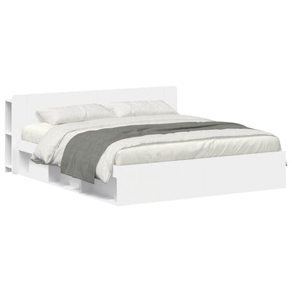 Bedframe met opslag Wit 180 x 200 cm Bewerkt hout