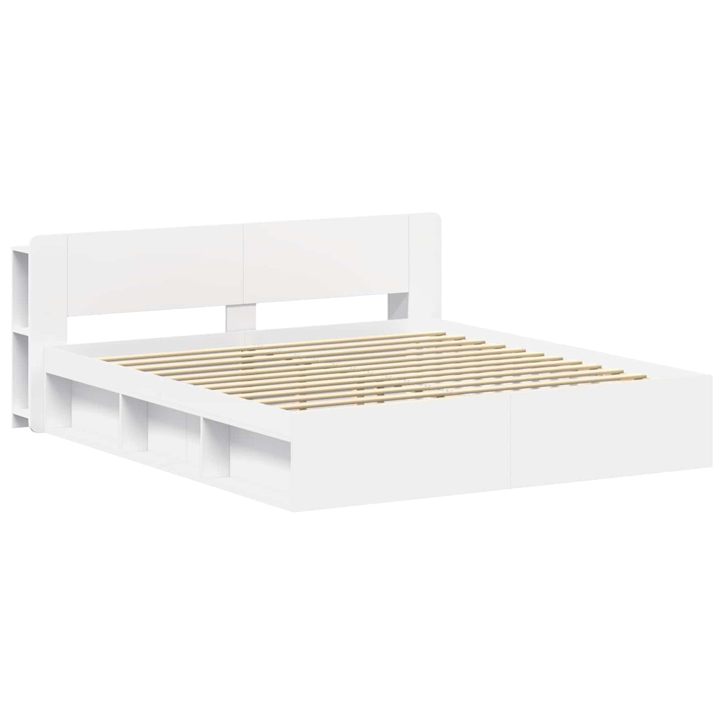 Bedframe met opslag Wit 180 x 200 cm Bewerkt hout