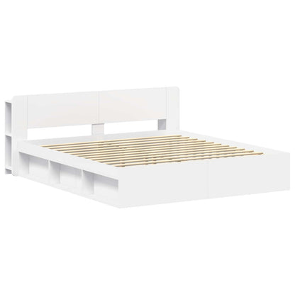 Bedframe met opslag Wit 180 x 200 cm Bewerkt hout