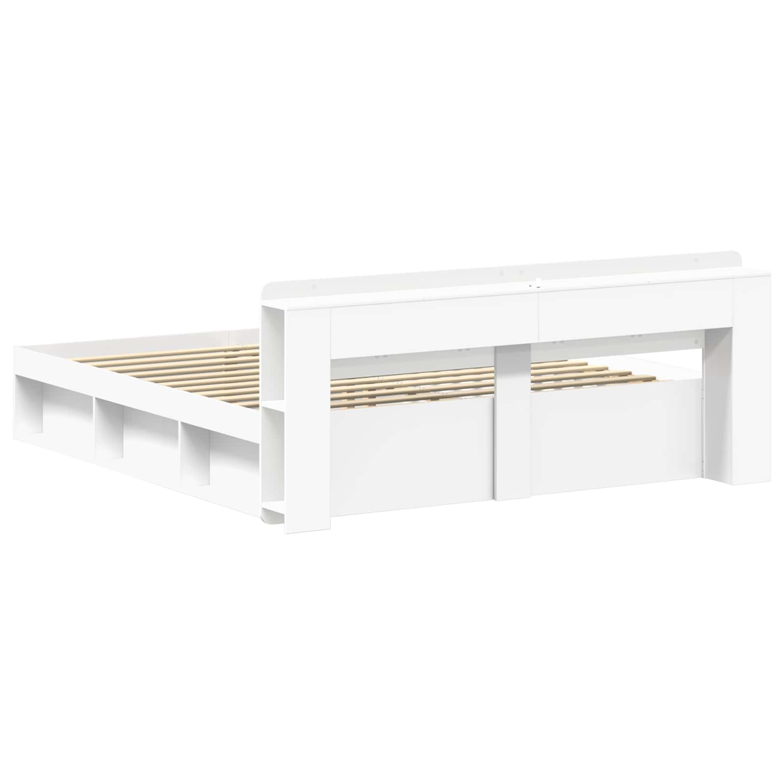 Bedframe met opslag Wit 180 x 200 cm Bewerkt hout