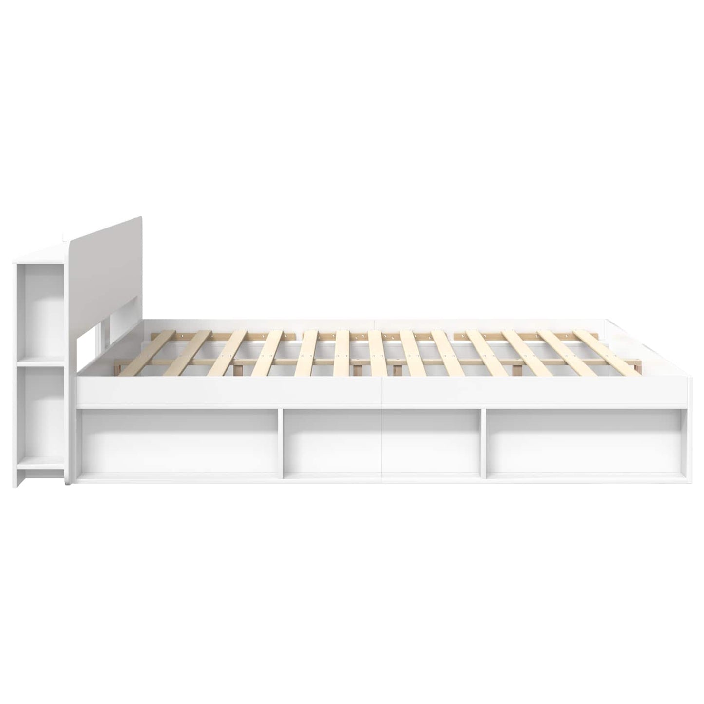 Bedframe met opslag Wit 180 x 200 cm Bewerkt hout
