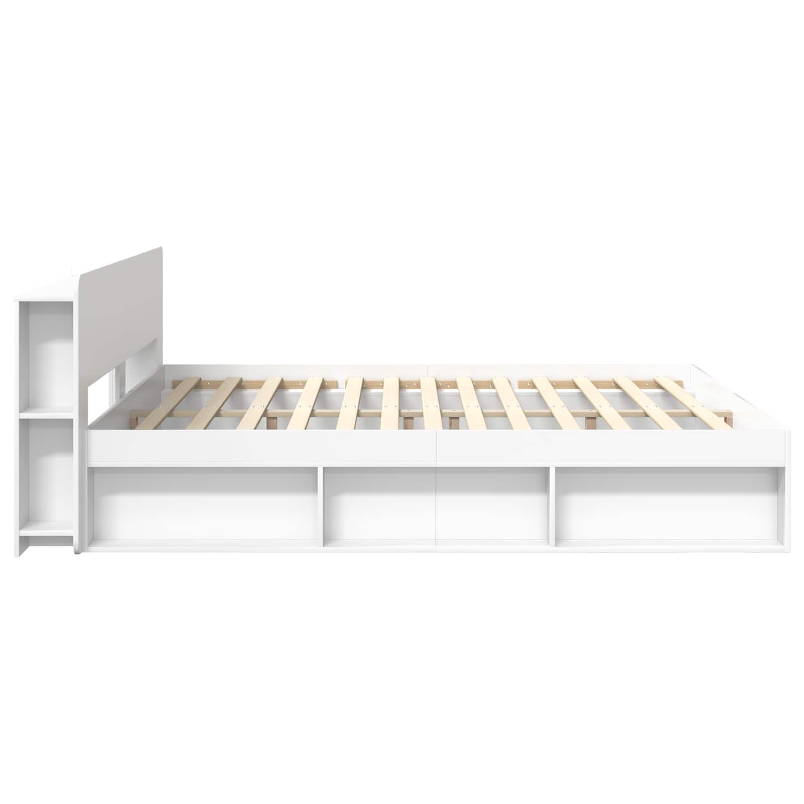 Bedframe met opslag Wit 180 x 200 cm Bewerkt hout