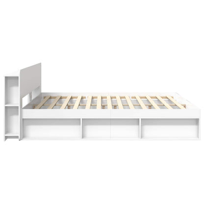 Bedframe met opslag Wit 180 x 200 cm Bewerkt hout