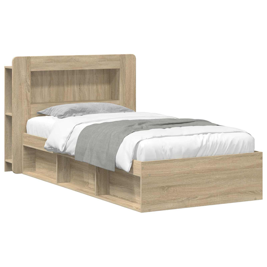 Bedframe met opslag Sonoma Eiken 75 x 190 cm Bewerkt hout