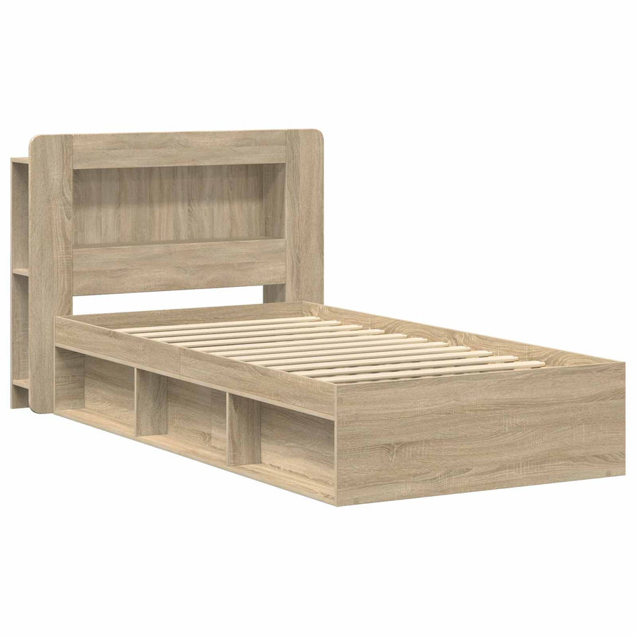 Bedframe met opslag Sonoma Eiken 75 x 190 cm Bewerkt hout