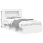 Bedframe 80x200 cm wit met opbergruimte hoofdeinde