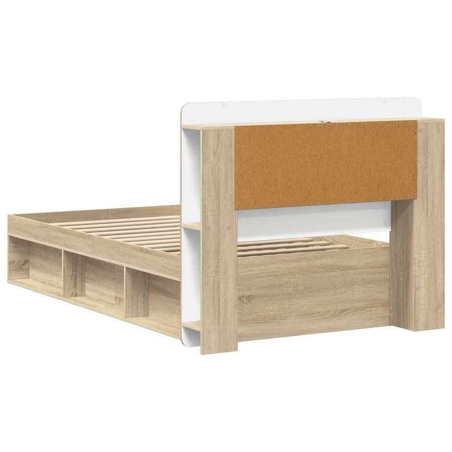Bedframe met opslag Sonoma Eiken 90 x 190 cm Bewerkt hout