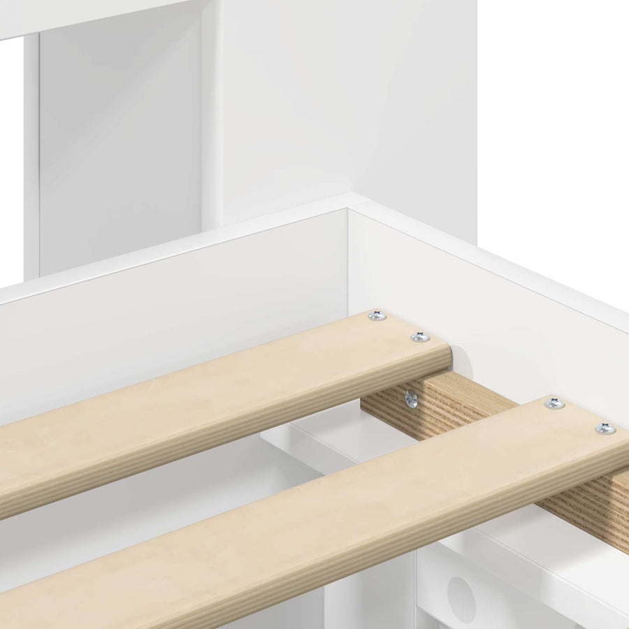 Bedframe met opslag met hoofdeinde Wit 90 x 190 cm Bewerkt hout