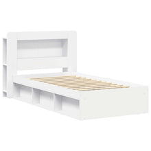 Bedframe met opslag met hoofdeinde Wit 90 x 190 cm Bewerkt hout