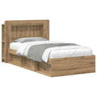 Bedframe met opslag 100x200 cm bewerkt hout