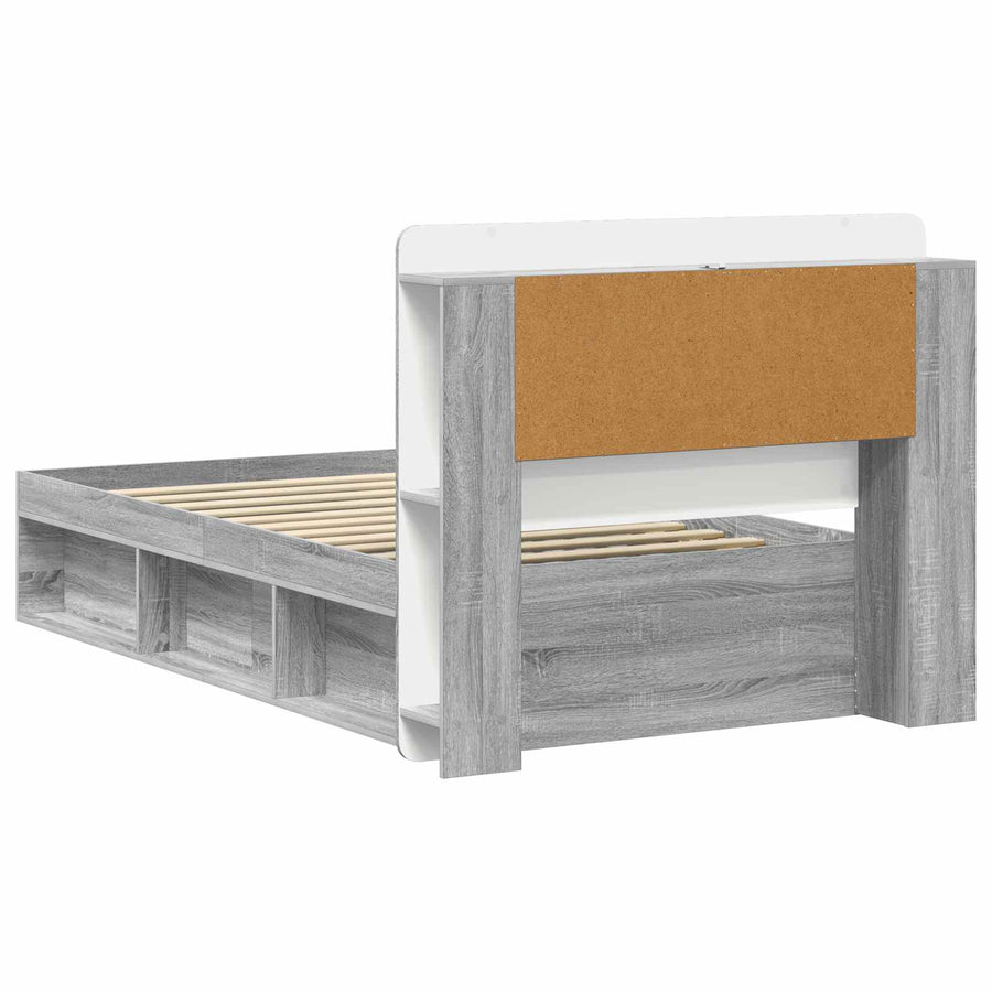 Bedframe met opslag Grijs Sonoma 100 x 200 cm Bewerkt hout