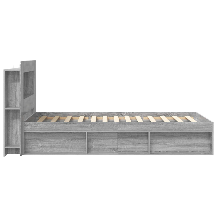 Bedframe met opslag Grijs Sonoma 100 x 200 cm Bewerkt hout