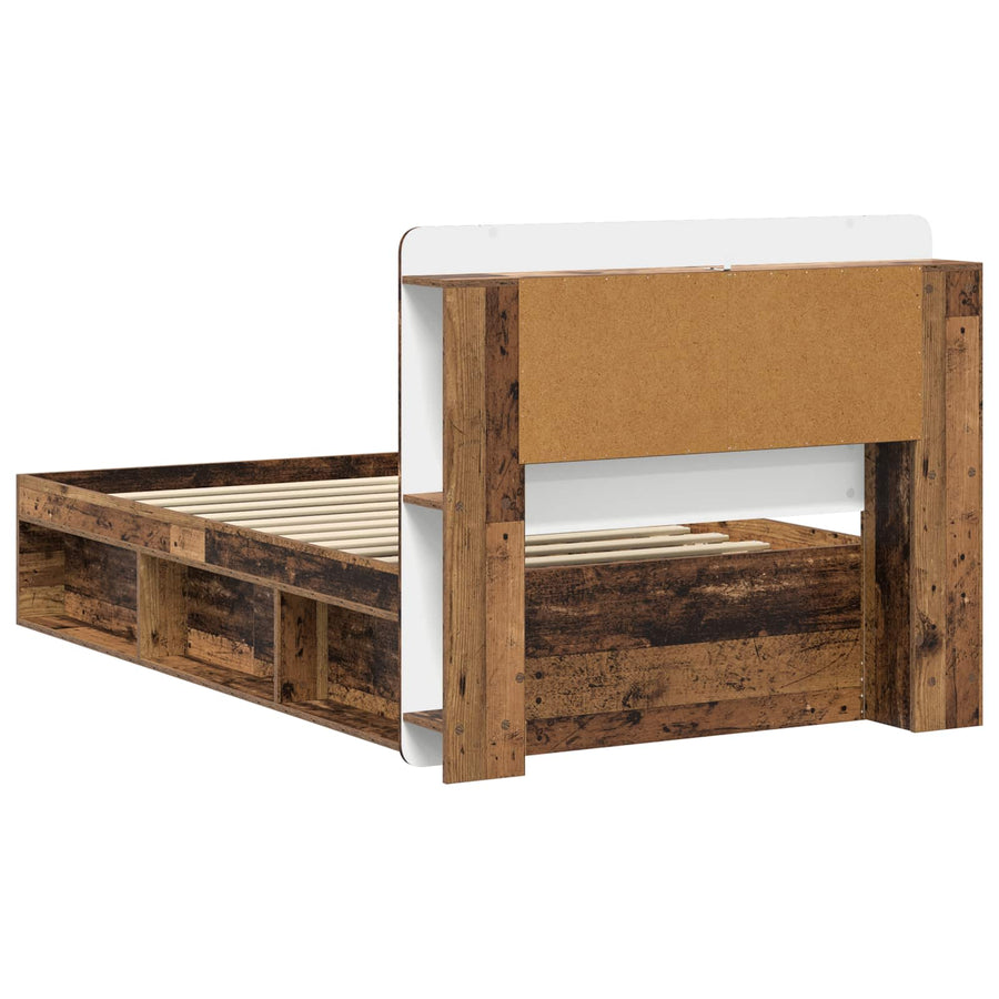 Bedframe met opslag Oud hout 100 x 200 cm Bewerkt hout