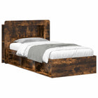 Bedframe met opslag 100x200 cm gerookt eiken