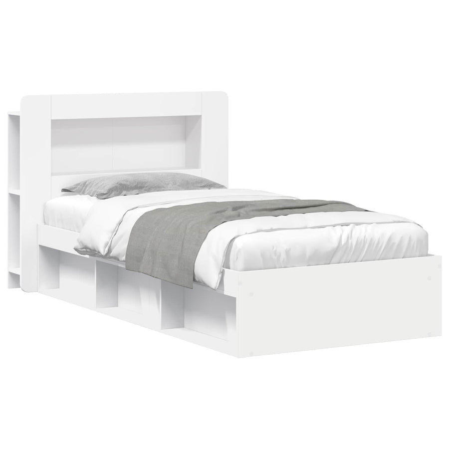 Bedframe met opslag Wit 100 x 200 cm Bewerkt hout