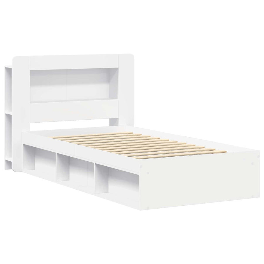 Bedframe met opslag Wit 100 x 200 cm Bewerkt hout