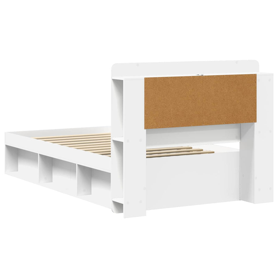 Bedframe met opslag Wit 100 x 200 cm Bewerkt hout