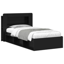 Bedframe met opslag Zwart 90 x 200 cm Bewerkt hout