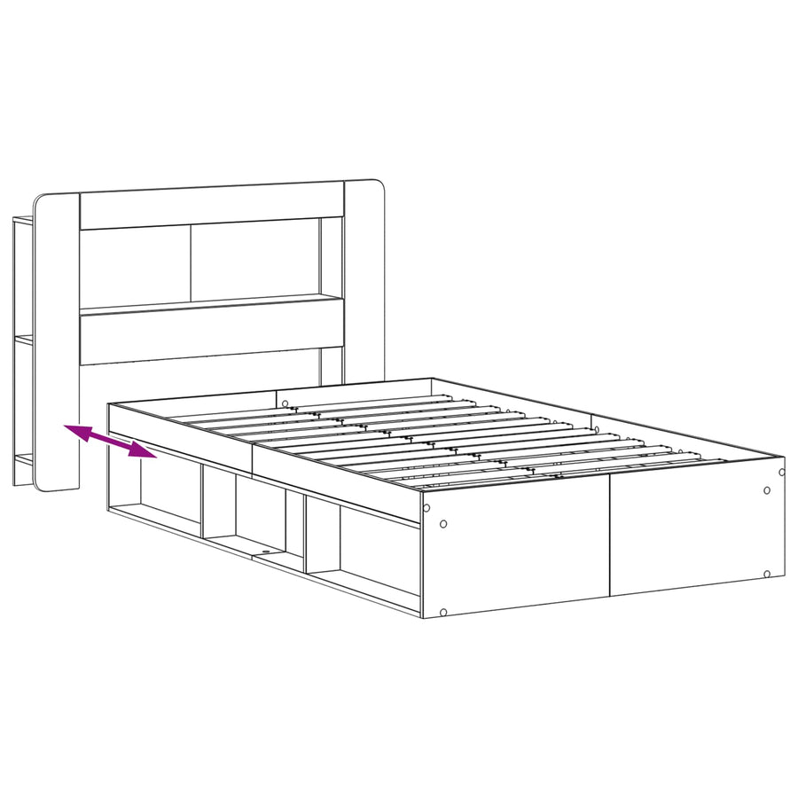 Bedframe met opslag Oud hout 120 x 190 cm Bewerkt hout