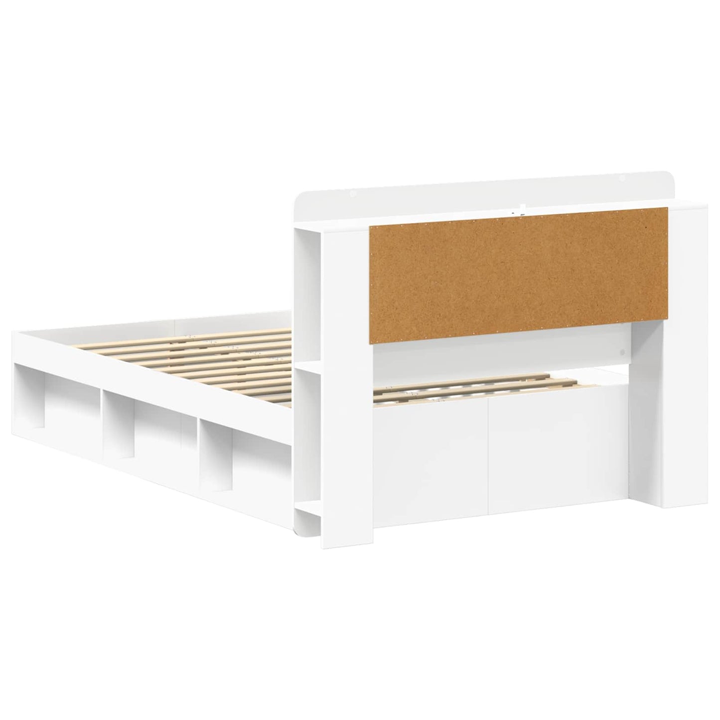Bedframe met opslag Wit 120 x 190 cm Bewerkt hout
