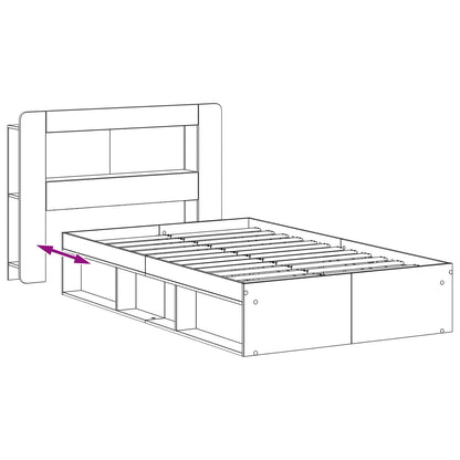 Bedframe met opslag Wit 120 x 190 cm Bewerkt hout