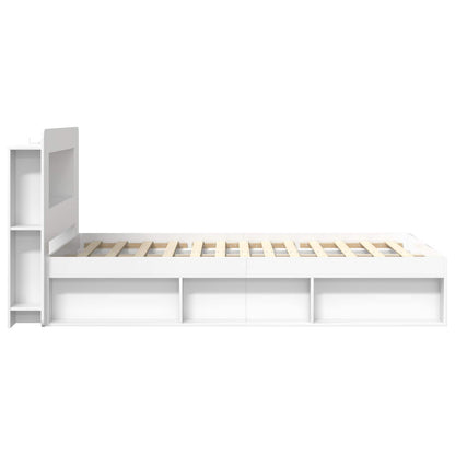 Bedframe met opslag Wit 120 x 190 cm Bewerkt hout