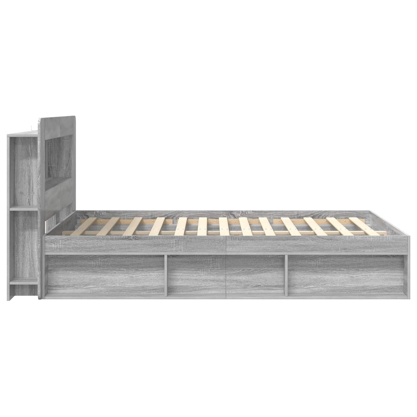 Bedframe met opslag Grijs Sonoma 160 x 200 cm Bewerkt hout