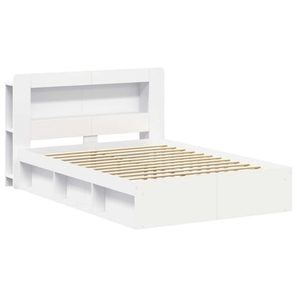 Bedframe met opslag Wit 160 x 200 cm Bewerkt hout
